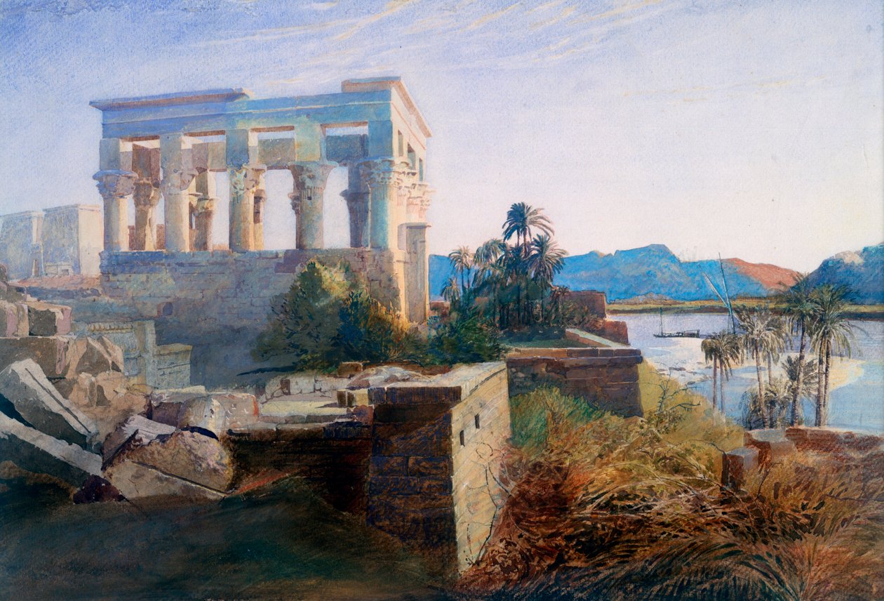 Philae, Egypti, 1800-luku tekijältä Robert Dighton
