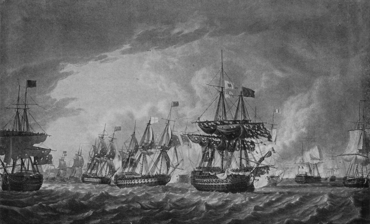 Ennen loistavaa kesäkuun ensimmäistä, n. 1795 tekijältä Robert Dodd