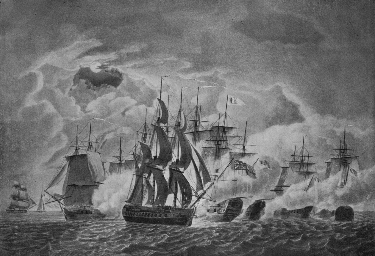 Kapteeni Trollopes Famous Action, c1800 tekijältä Robert Dodd