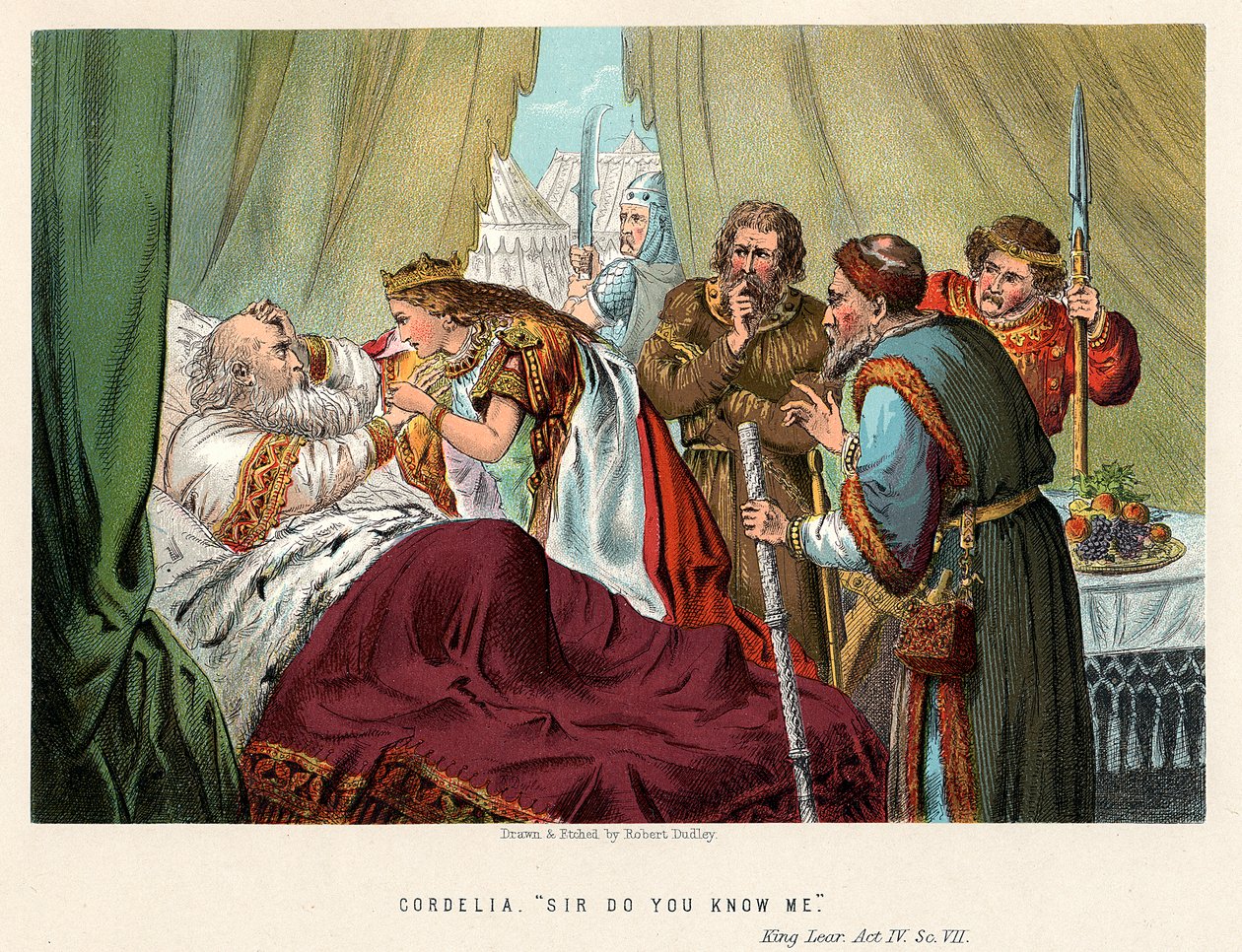 Kohtaus Shakespearen Kuningas Learista, vuodelta 1858 tekijältä Robert Dudley