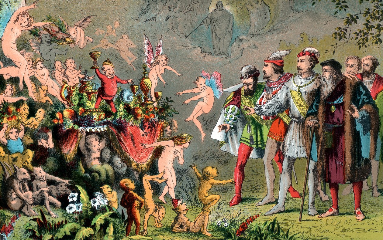 Kohtaus Shakespearen Myrskystä, 1856-1858 tekijältä Robert Dudley