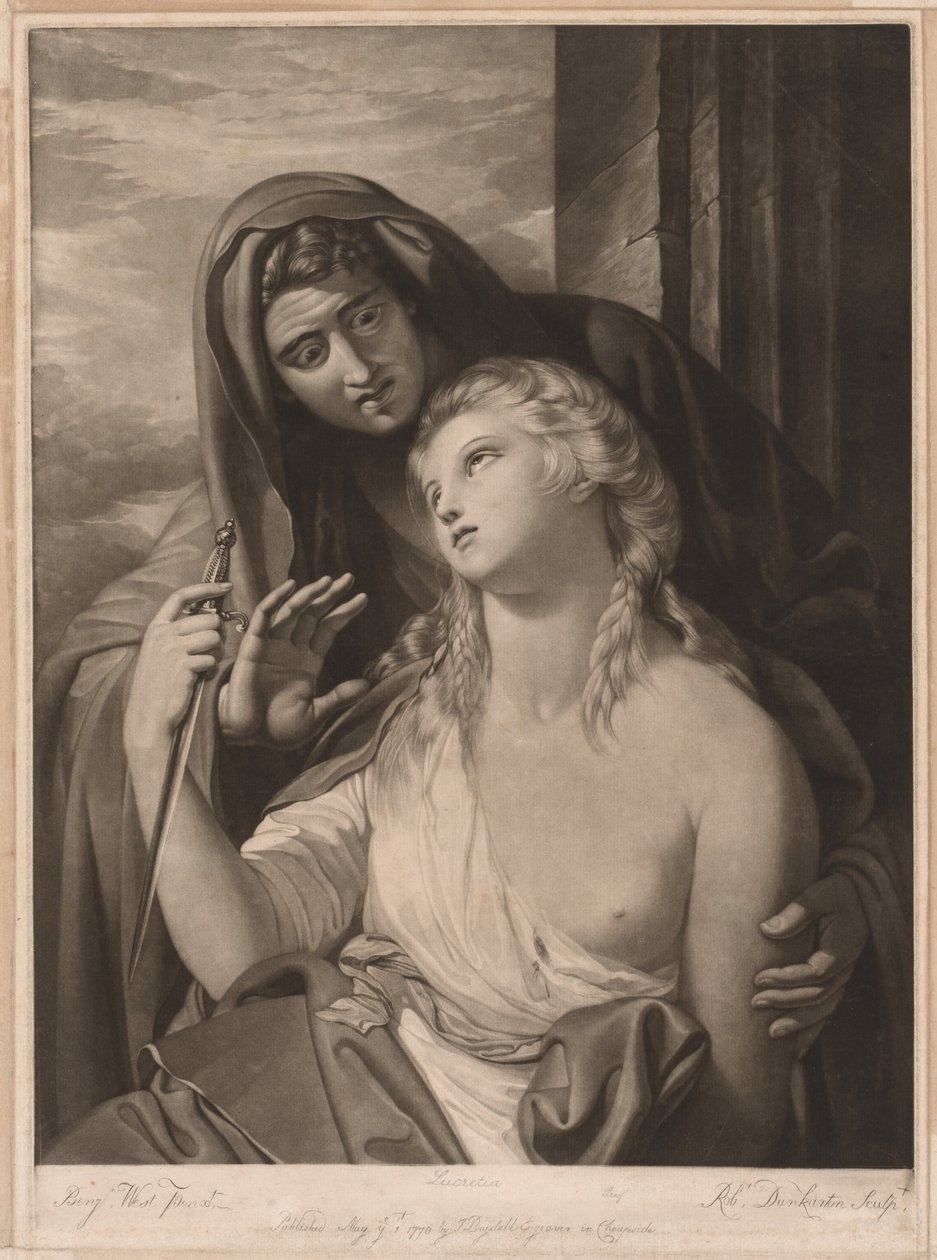 Lucretian kuolema, 1770. tekijältä Robert Dunkarton