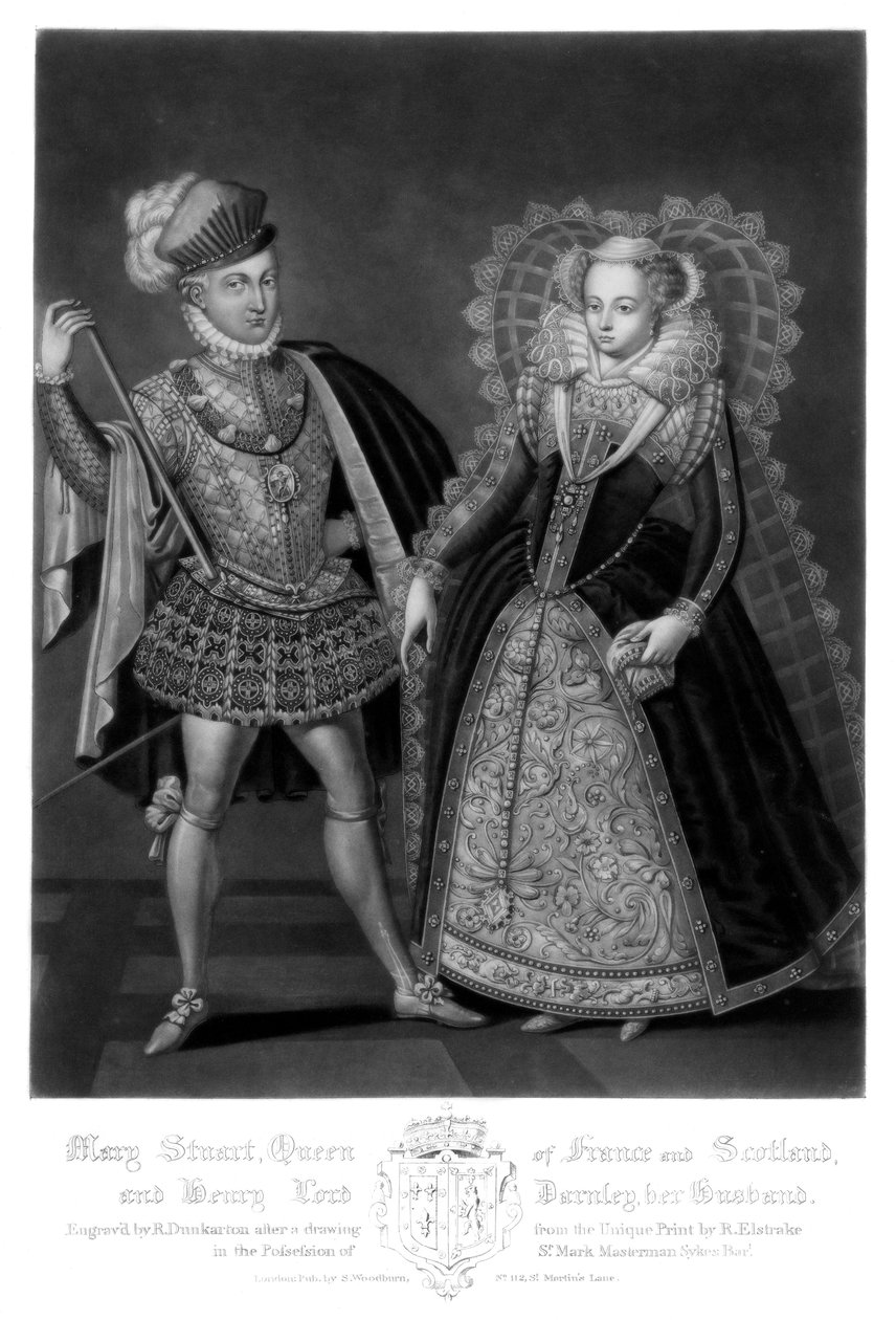 Mary Stuart, Ranskan ja Skotlannin kuningatar, ja Henry Lord Darnley, hänen miehensä, 1816. tekijältä Robert Dunkarton