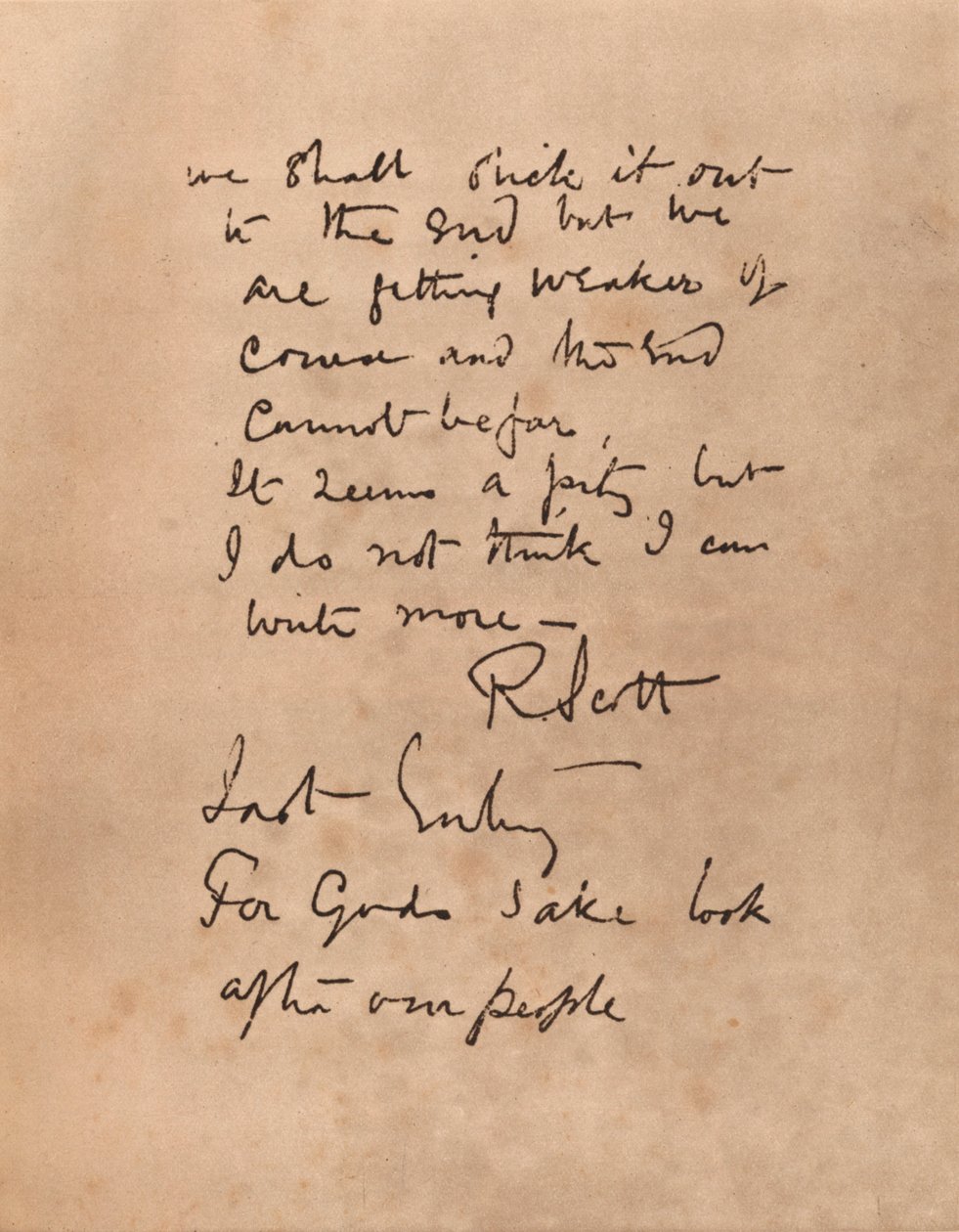 Kapteeni Scottin päiväkirjan viimeinen sivu, 1912 1935 tekijältä Robert Falcon Scott