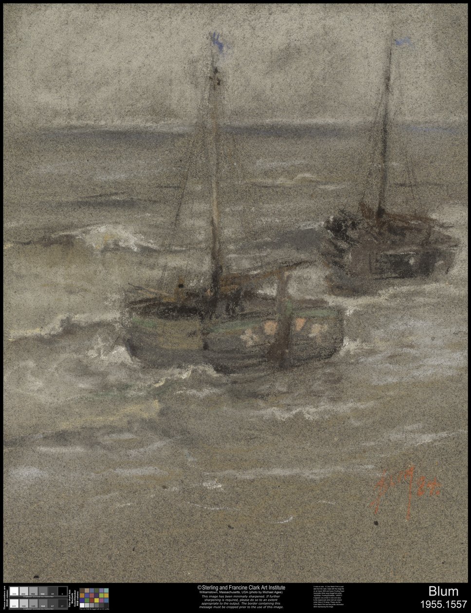 Kalastusveneet ankkurissa, 1884 tekijältä Robert Frederick Blum