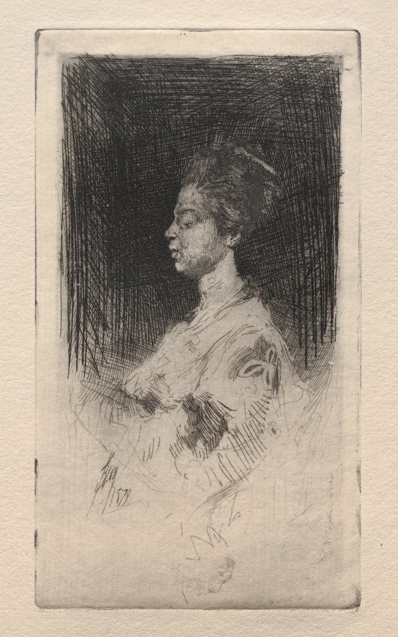 Japanilaisen tytön profiilipäällikkö, 1879. tekijältä Robert Frederick Blum