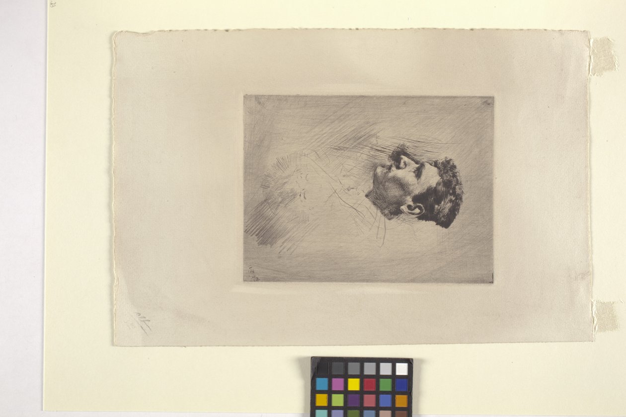 Retrato de perfil de um homem (gravura) finlandesa tekijältä Robert Frederick Blum