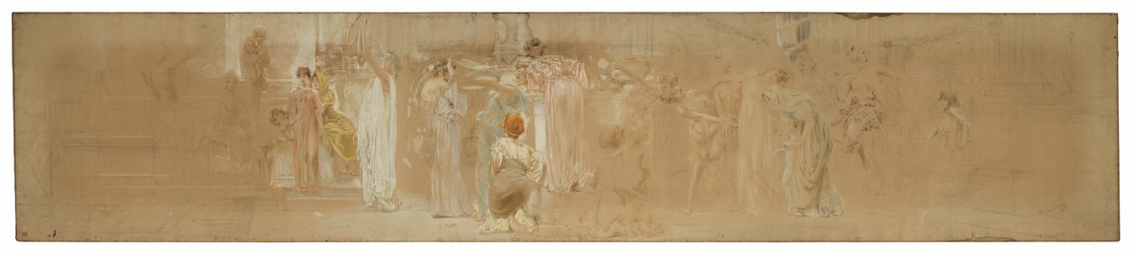 Study for a Procession, "Vintage Festival", Mendelssohn Glee Club, New York, NY tekijältä Robert Frederick Blum