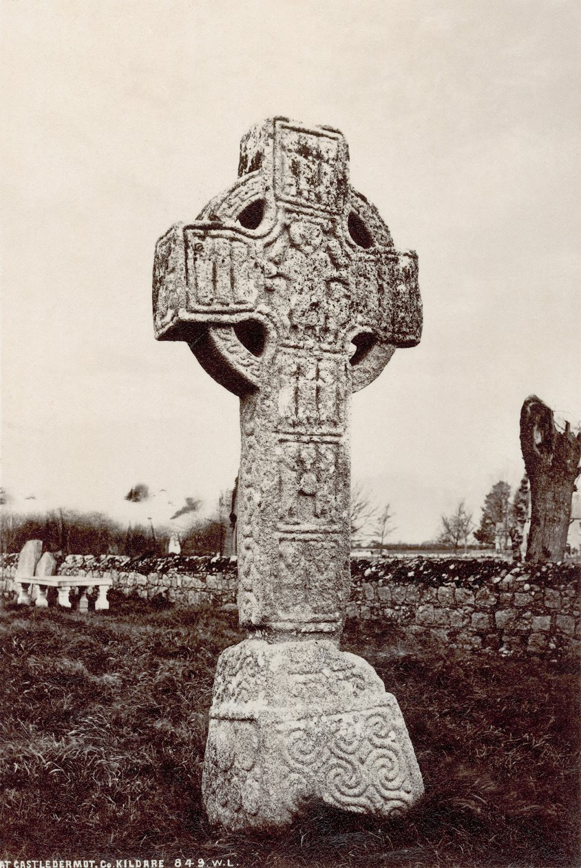 Castledermotin pohjoinen korkea risti, Co. Kildare, Irlanti (seepiakuva) tekijältä Robert French