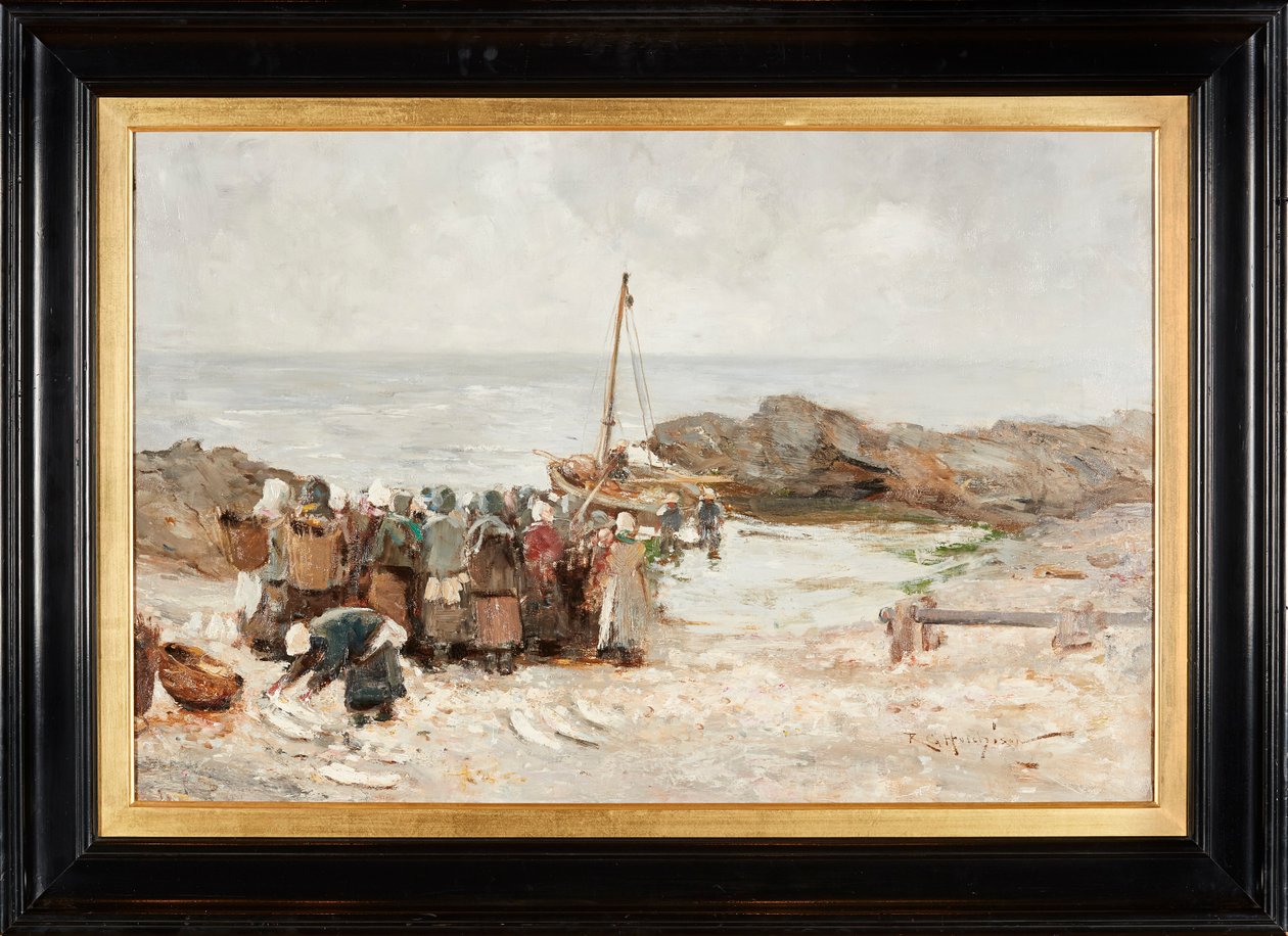 Kalastajien paluu (öljy kankaalle) tekijältä Robert Gemmell Hutchison
