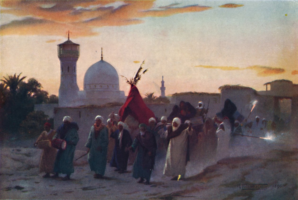 Hääkulkue Menzalassa: Morsiamen kotiintulo, c1880, 1904 tekijältä Robert George Talbot Kelly