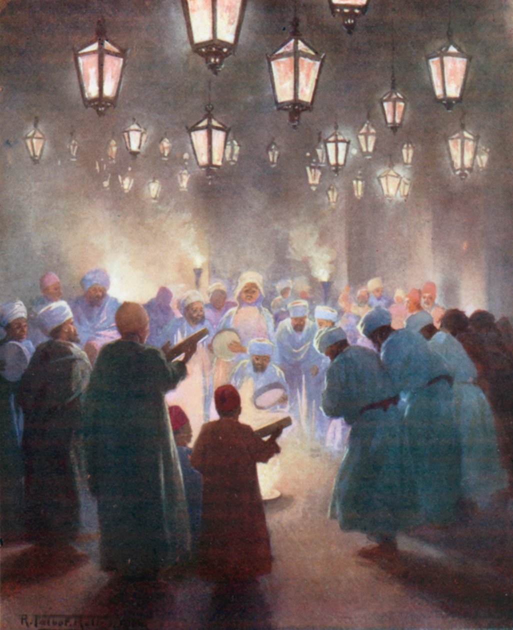 "Zikr" (värilitografia) tekijältä Robert George Talbot Kelly