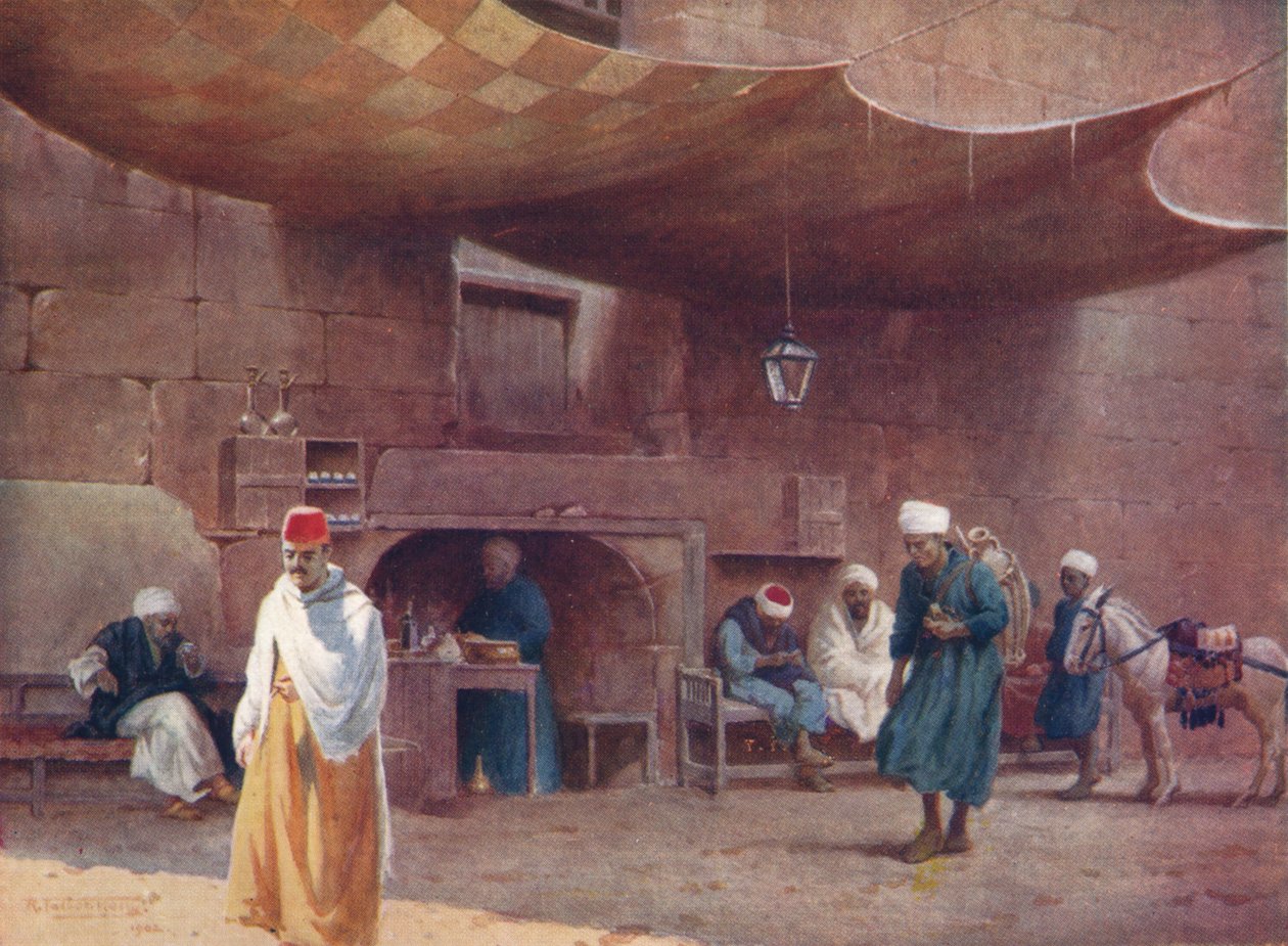 Arab Cafe, Kairo, 1880, 1904 tekijältä Robert George Talbot Kelly