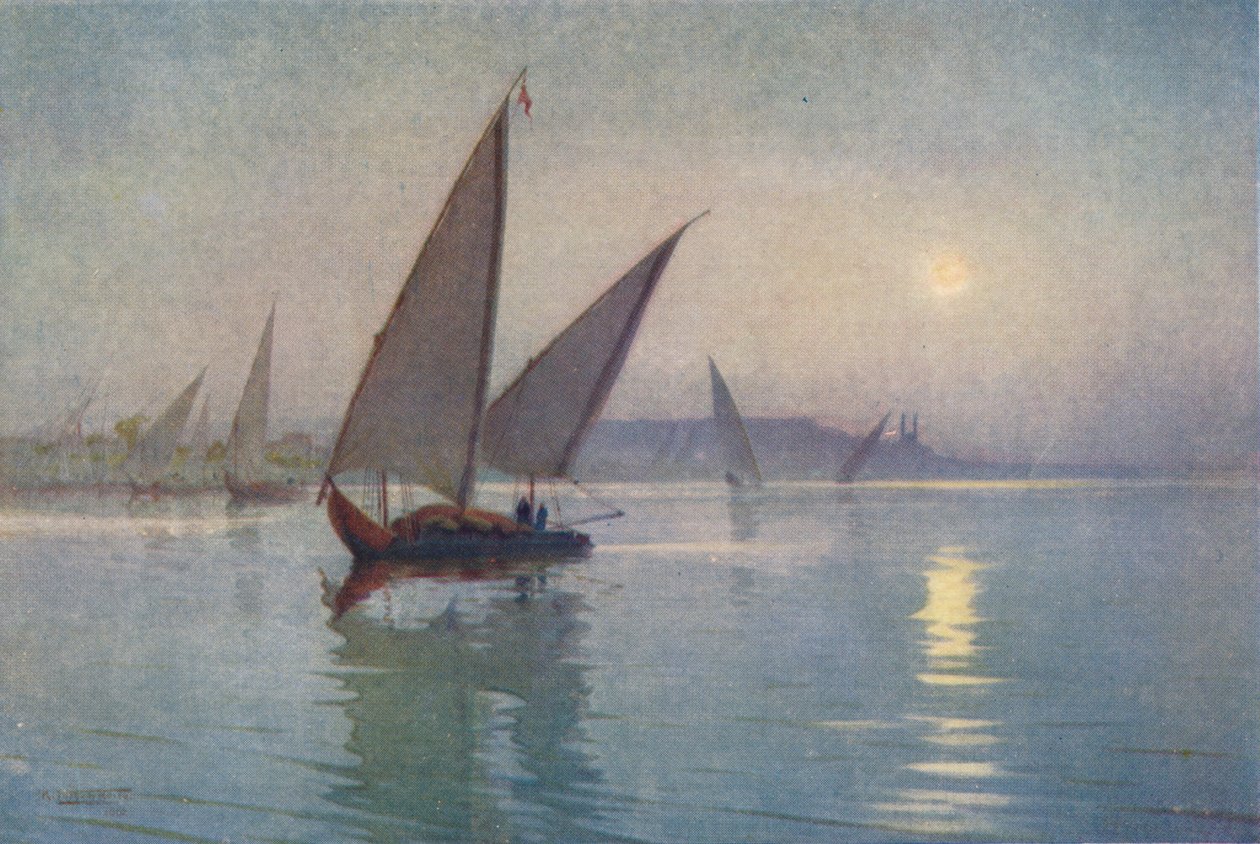Moonlight on Niilillä, lähellä Kairoa, c1880, 1904 tekijältä Robert George Talbot Kelly
