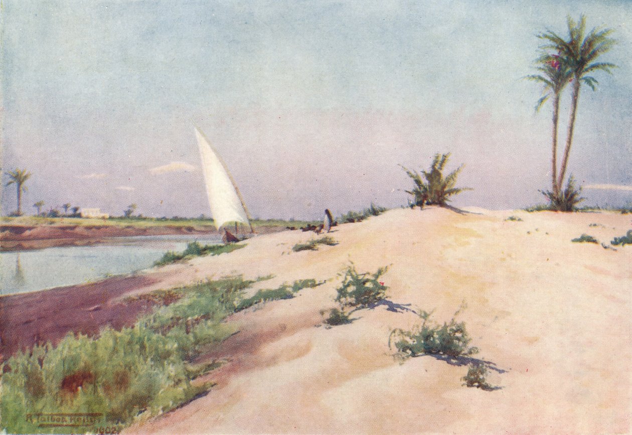 Ismailian kanavalla, lähellä Tel-El-Kebiriä, c1880, 1904 tekijältä Robert George Talbot Kelly