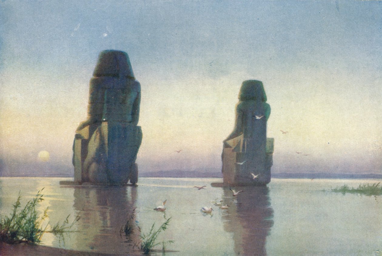 Theban kolossit - Kuunnousu, c1880, 1904 tekijältä Robert George Talbot Kelly