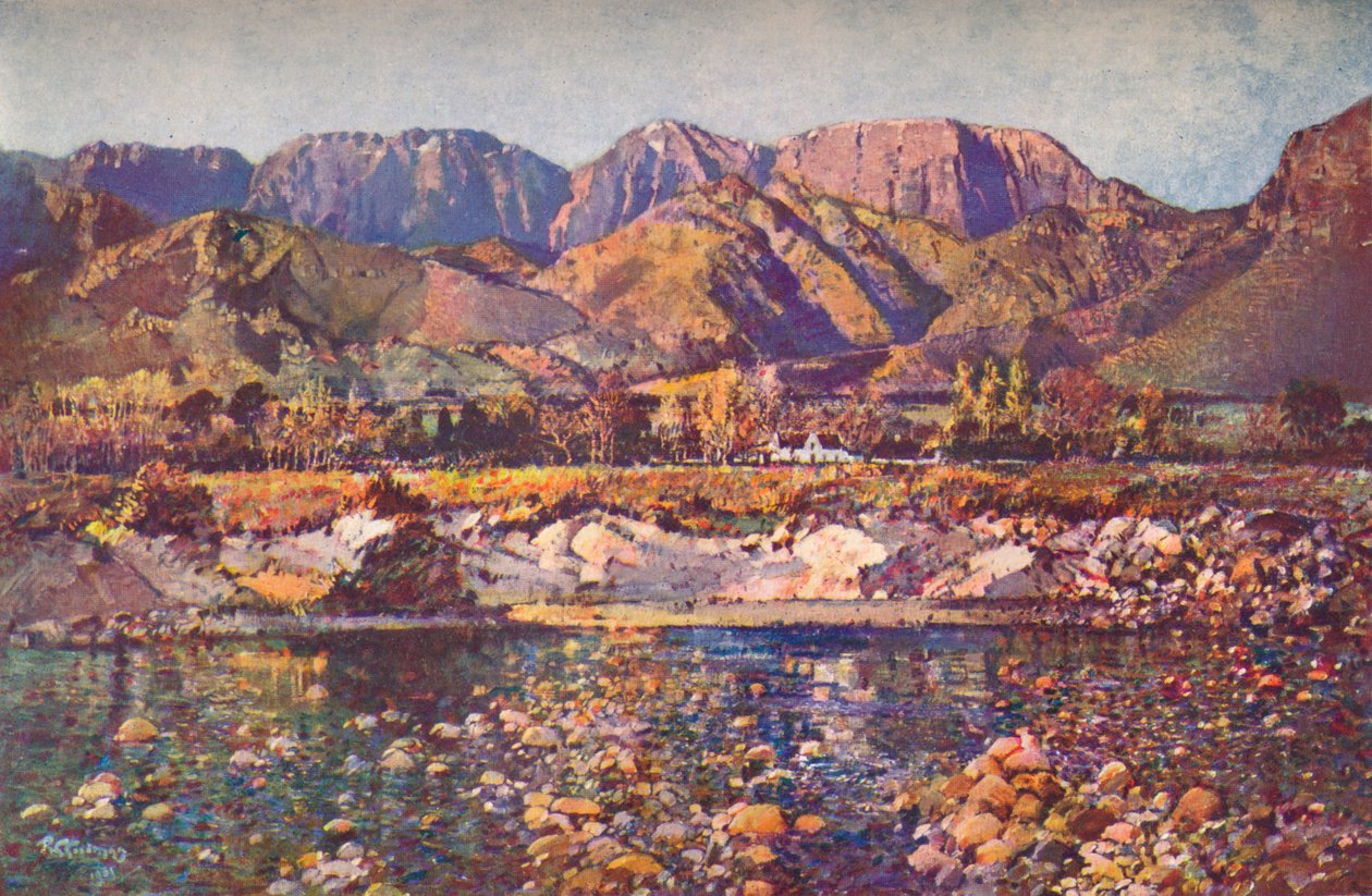 Wemmers Hoek -vuoret Wemmershoek Berg-joelta, Cape Western Province, 1900-luku tekijältä Robert Gwelo Goodman