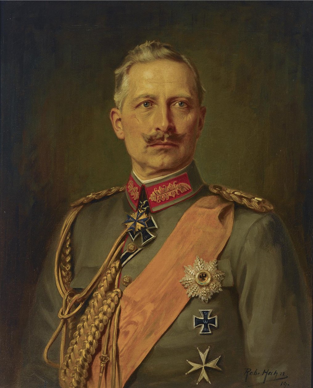 Portrait of Saksan keisari Wilhelm II 1859-1941, Preussin kuningas, 1911 tekijältä Robert Hahn