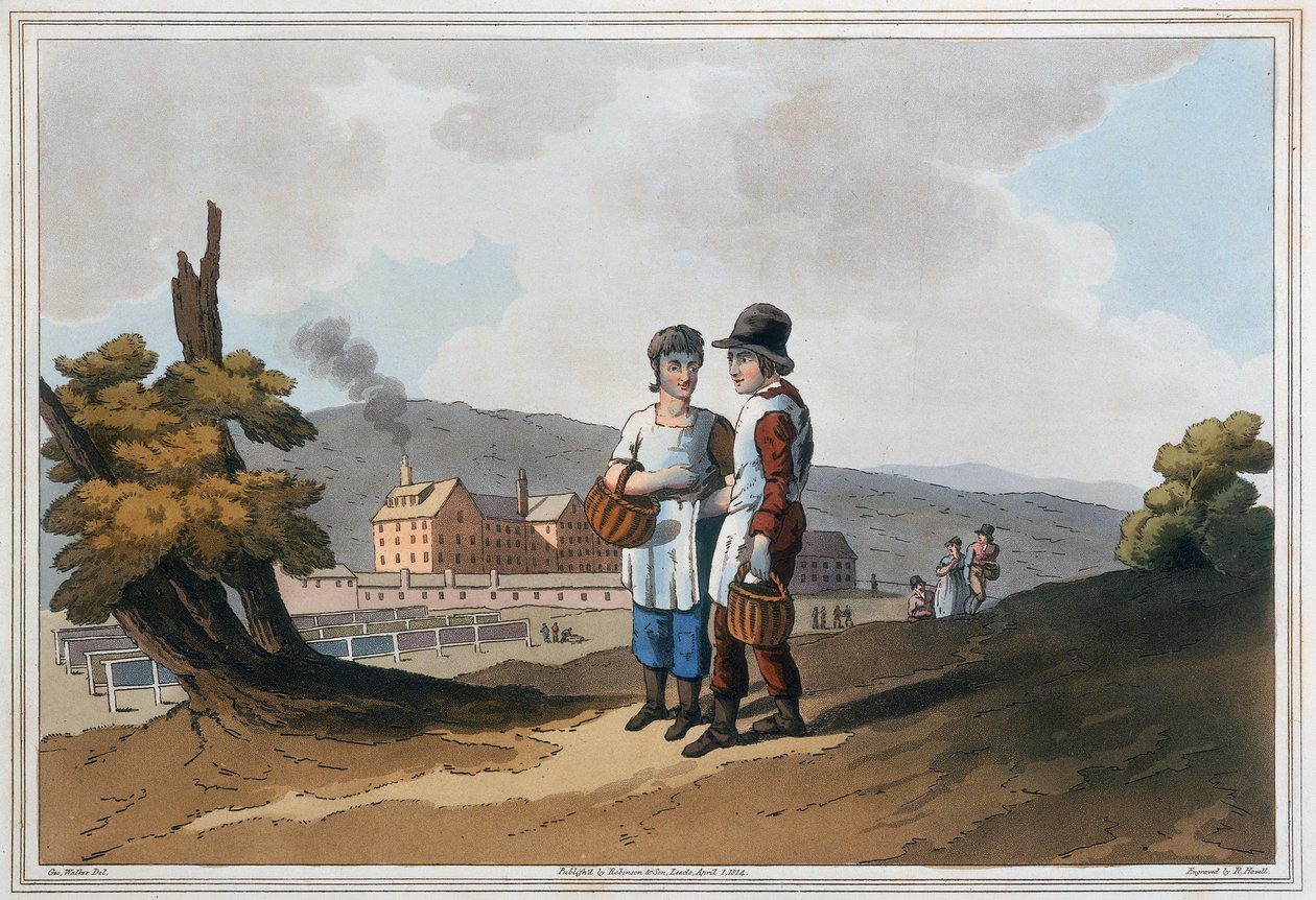 Lapsitehtaan työntekijät, 1814 tekijältä Robert Havell
