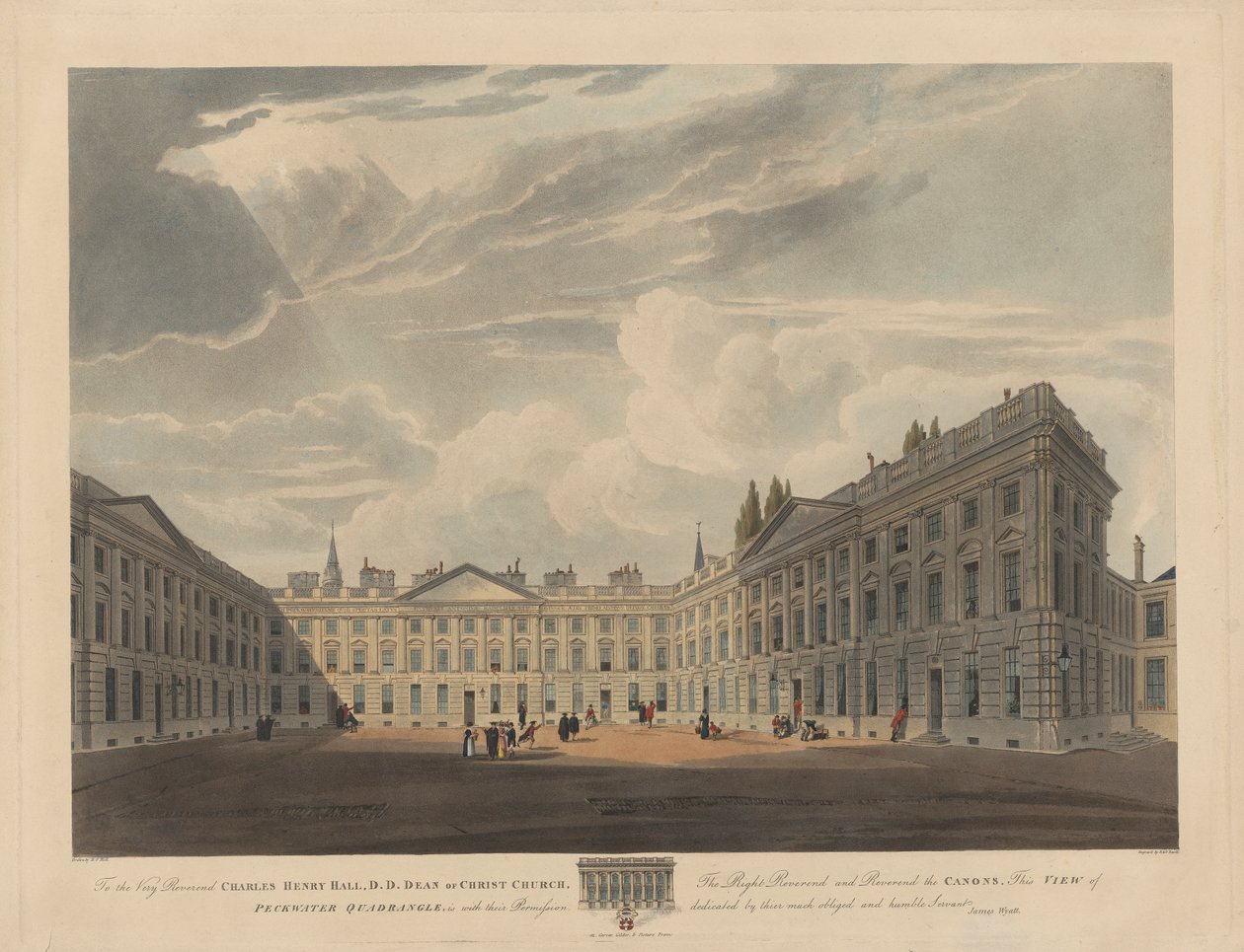Peckwater Quadrangle, Christ Church, Oxford tekijältä Robert Havell