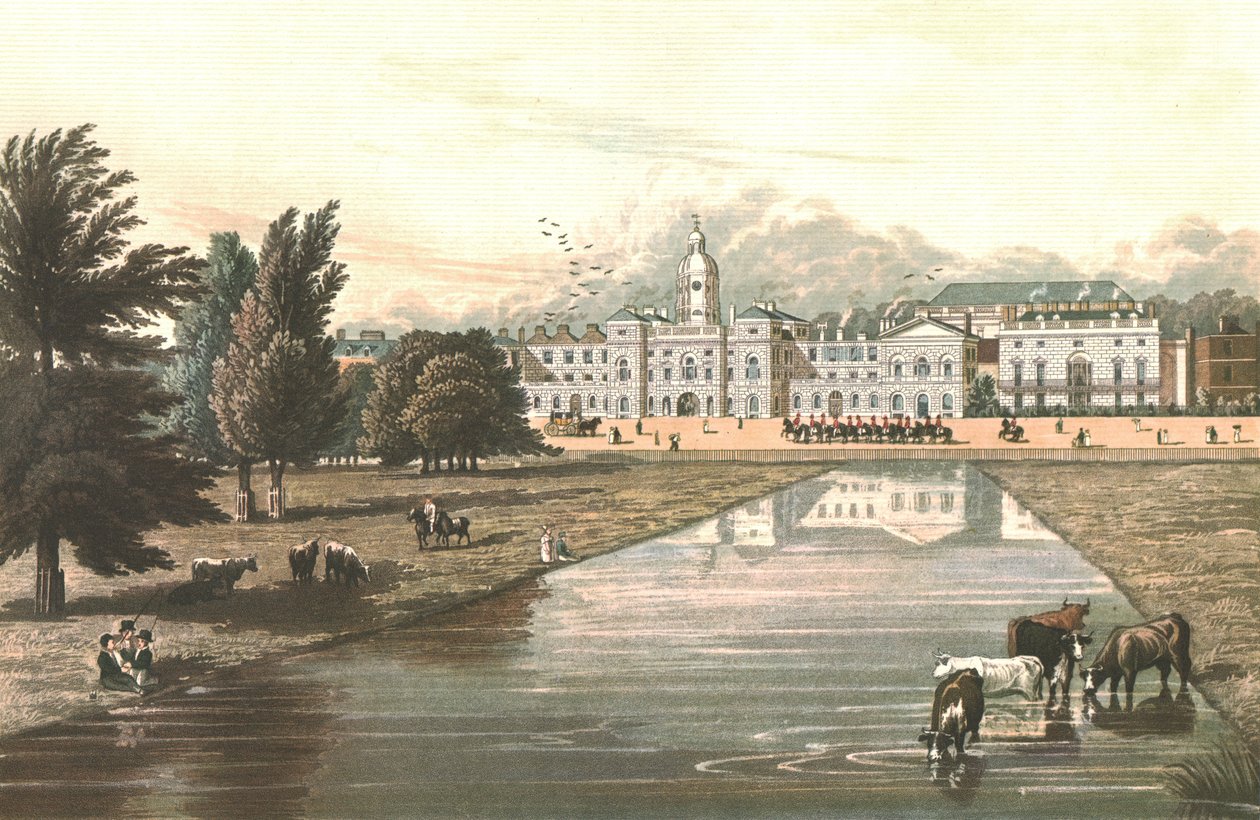 The Horse Guards & Melbourne House, n. 1821 tekijältä Robert Havell