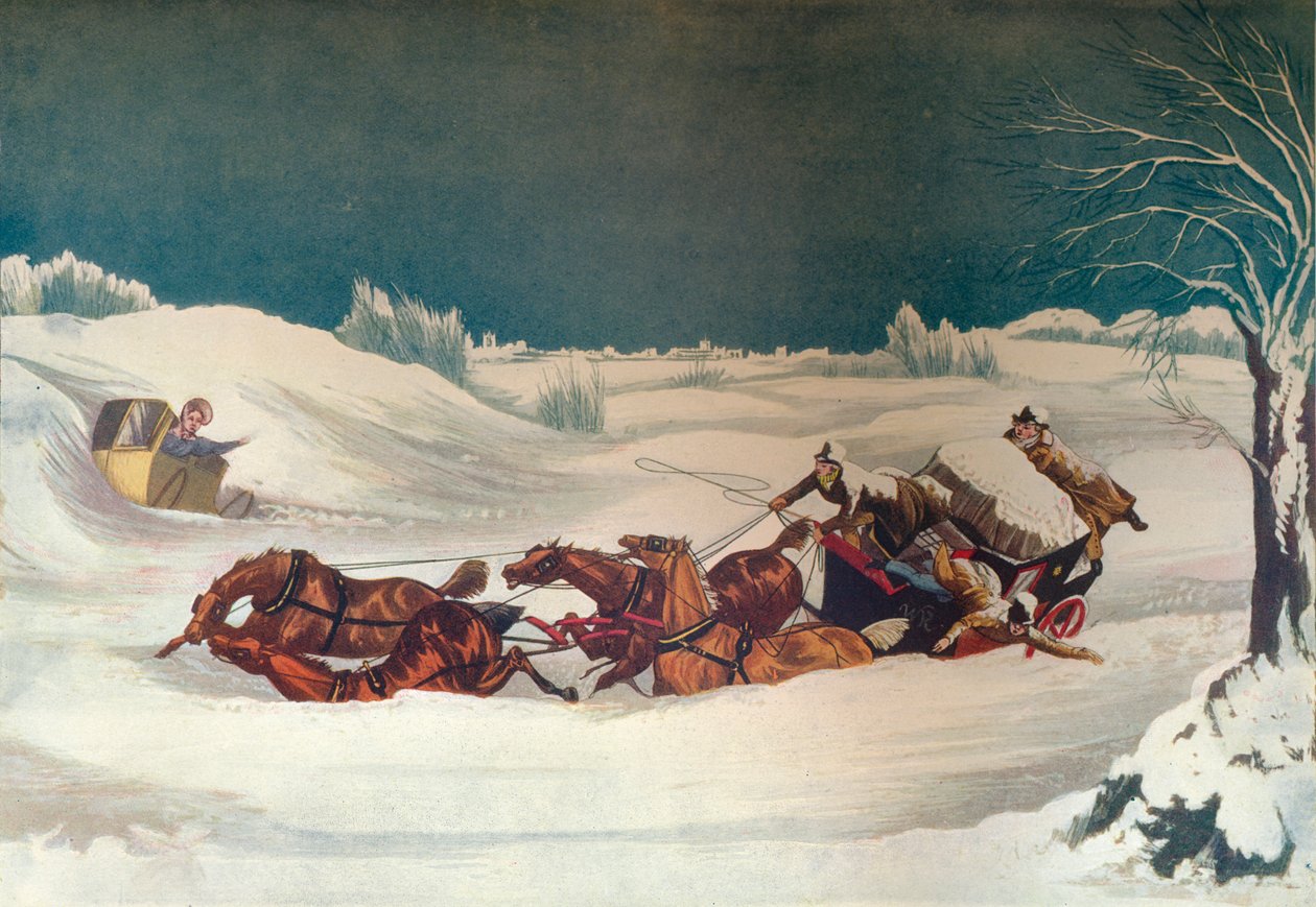 Liverpool Mail lähellä St Albansia, 1800-luku tekijältä Robert Havell