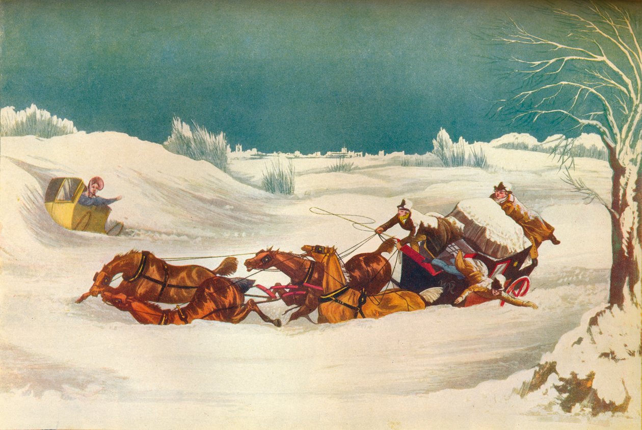 "The Liverpool Mail Near St. Albans", 1800-luku tekijältä Robert Havell