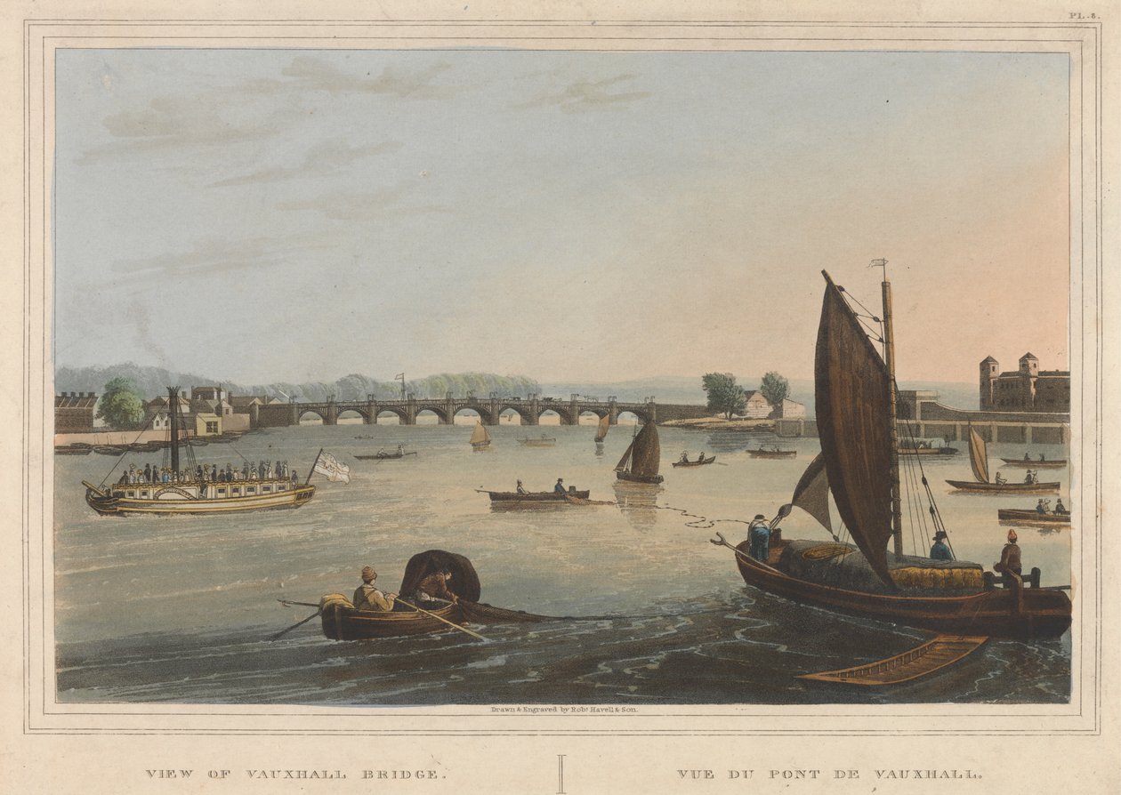 Vista de Vauxhall Bridgefinnish tekijältä Robert Havell
