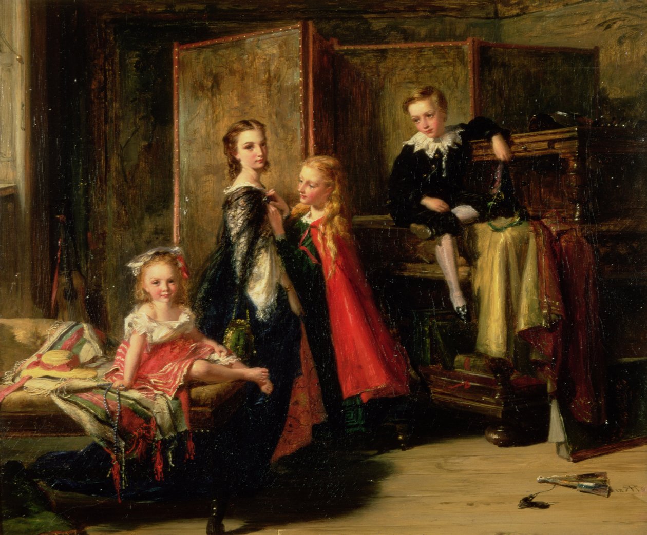 Charadeen pukeutuminen: Patrick Allan Fraserin lapset, 1886 tekijältä Robert Herdman