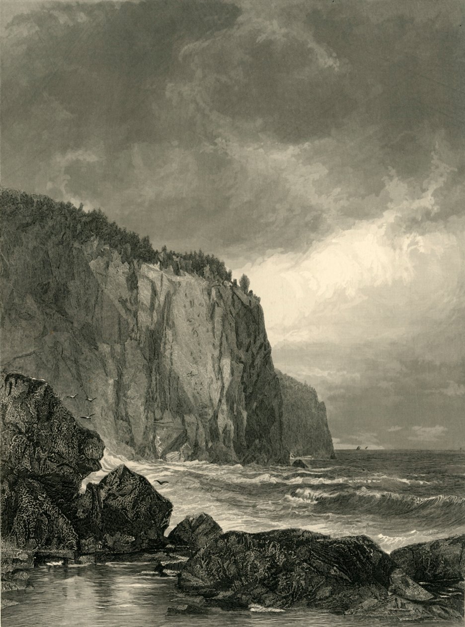 "Lake Superior, sisäänkäynti Baptism Baylle", 1872. tekijältä Robert Hinshelwood