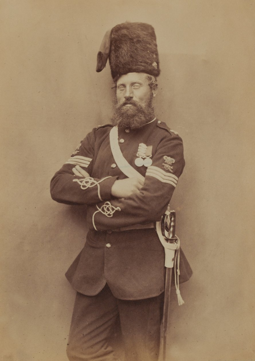Kersantti Glasgow, kuninkaallinen tykistö, 1856 (seepiakuva). tekijältä Robert Howlett