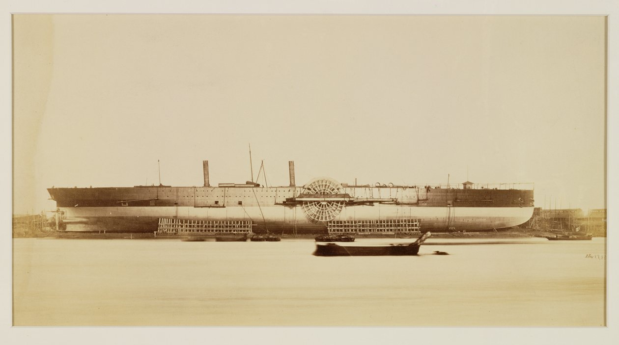 The Great Eastern, 17. marraskuuta 1857 (valkopainatus märkäkollodionnegatiivista) tekijältä Robert Howlett