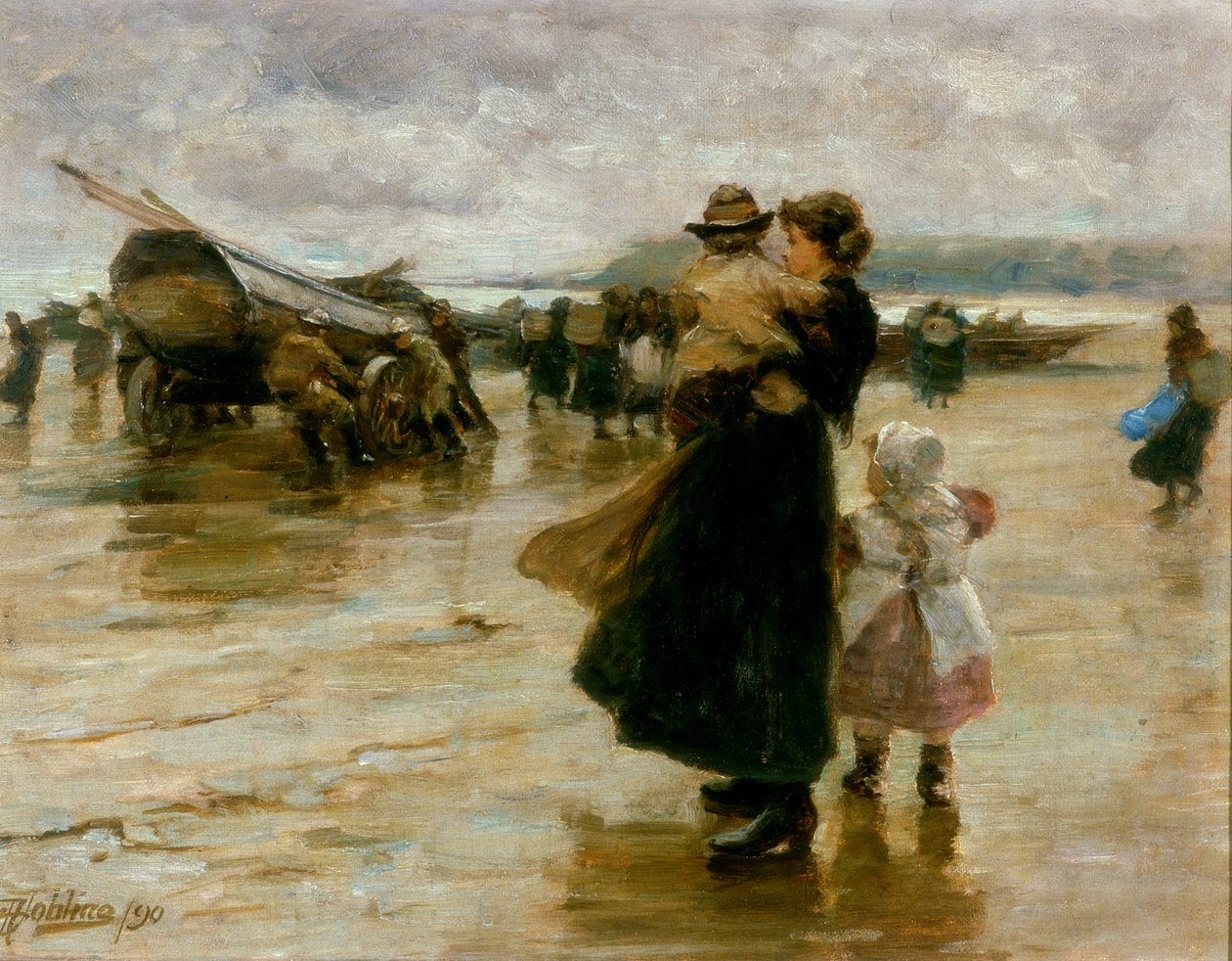 Veneiden vetäminen, 1890 tekijältä Robert Jobling
