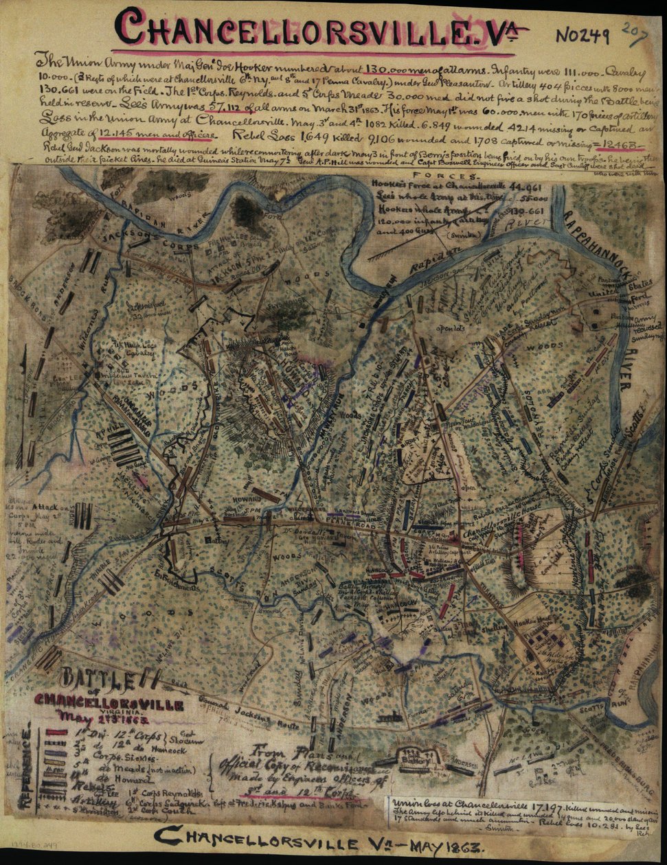 Chancellorsvillen taistelu, Virginia, 2. ja 3. toukokuuta 1863 LOC gvhs01.vhs00299 tekijältä Robert Knox Sneden