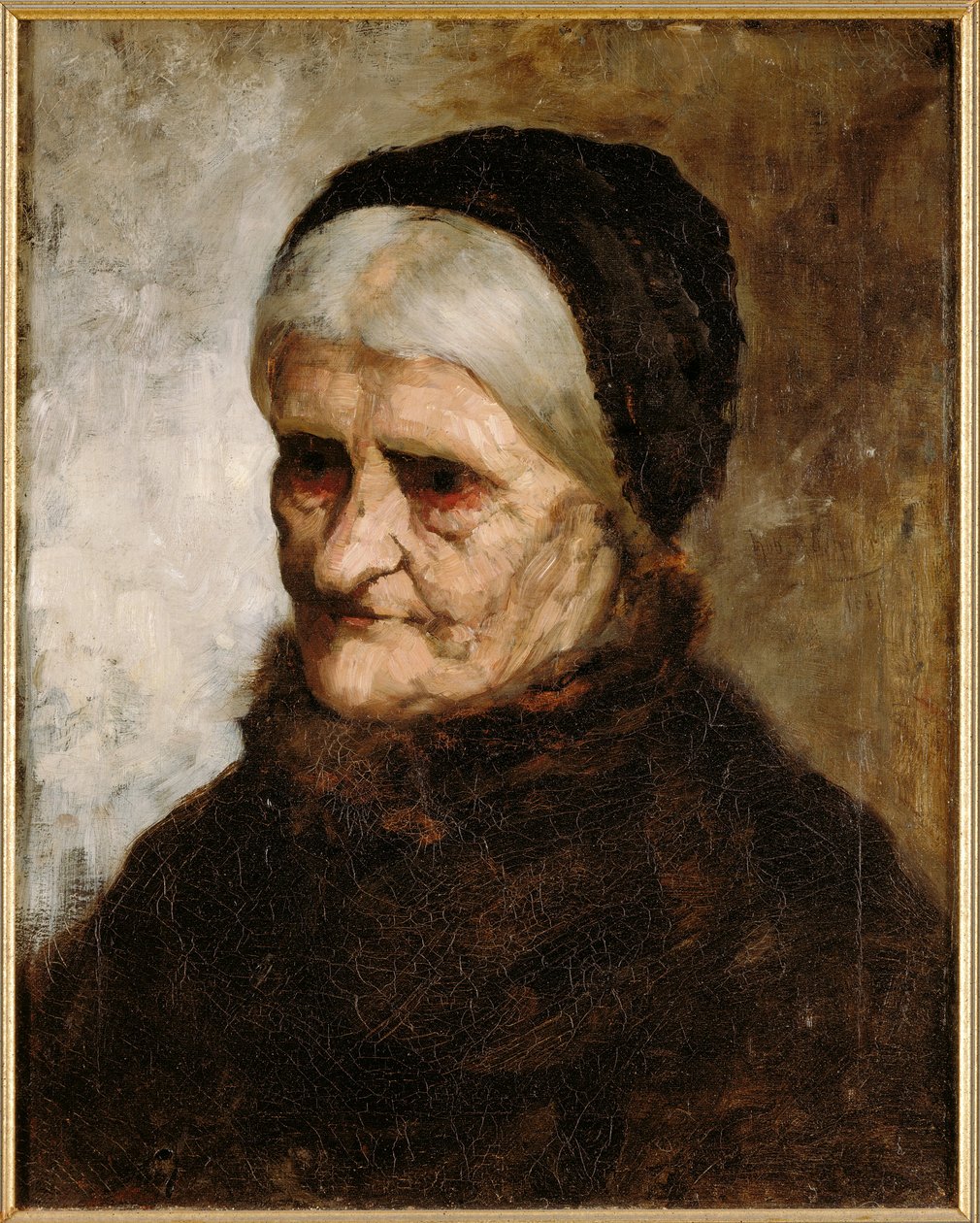 Vanhan naisen pää, 1881 tekijältä Robert Koehler