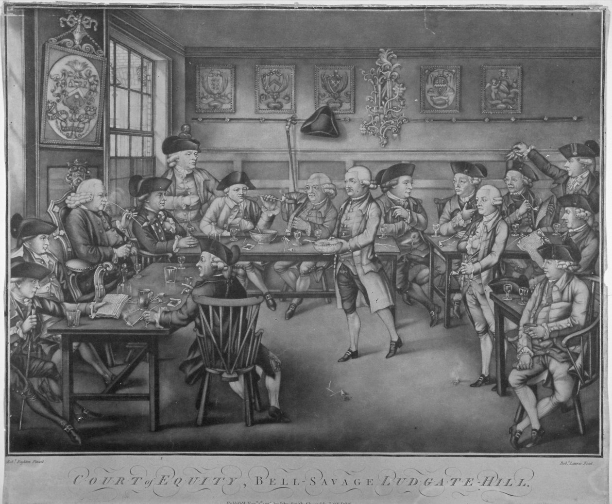 Court of Equity, Belle Sauvage Inn, Ludgate Hill, Lontoon kaupunki, 1778 tekijältä Robert Laurie