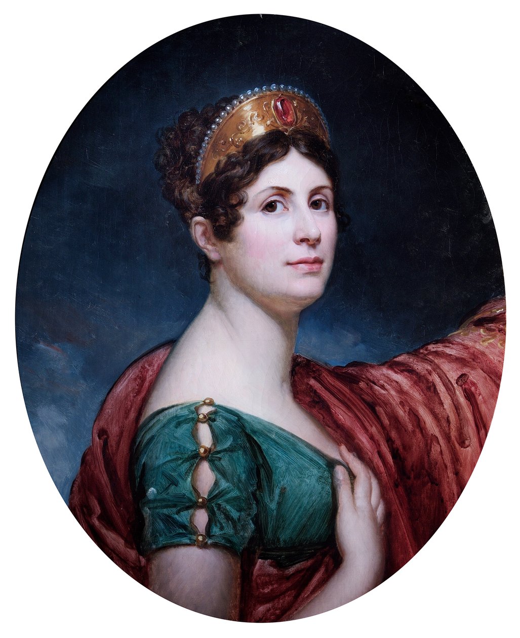 Lady in Court -asu, sanotaan olevan keisarinna Josephine, 19. luvun alku (öljy kankaalle) tekijältä Robert Lefevre