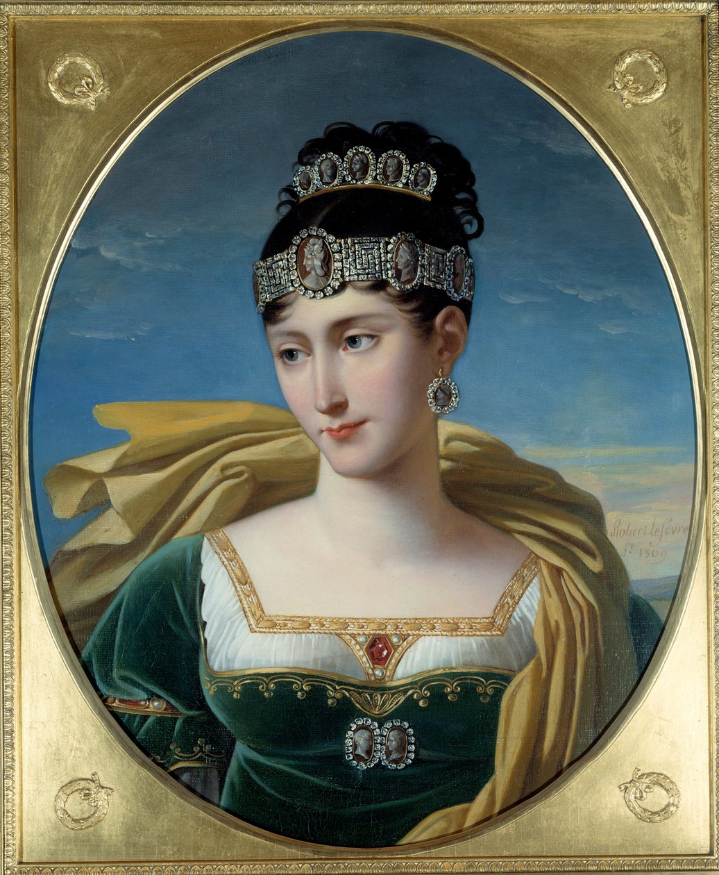 Napoleon I:n sisaren, Pauline Bonaparten, prinsessa Borghesen (1780 - 1825) muotokuva. Robert Lefevren (1755-1830) maalaus tekijältä Robert Lefevre