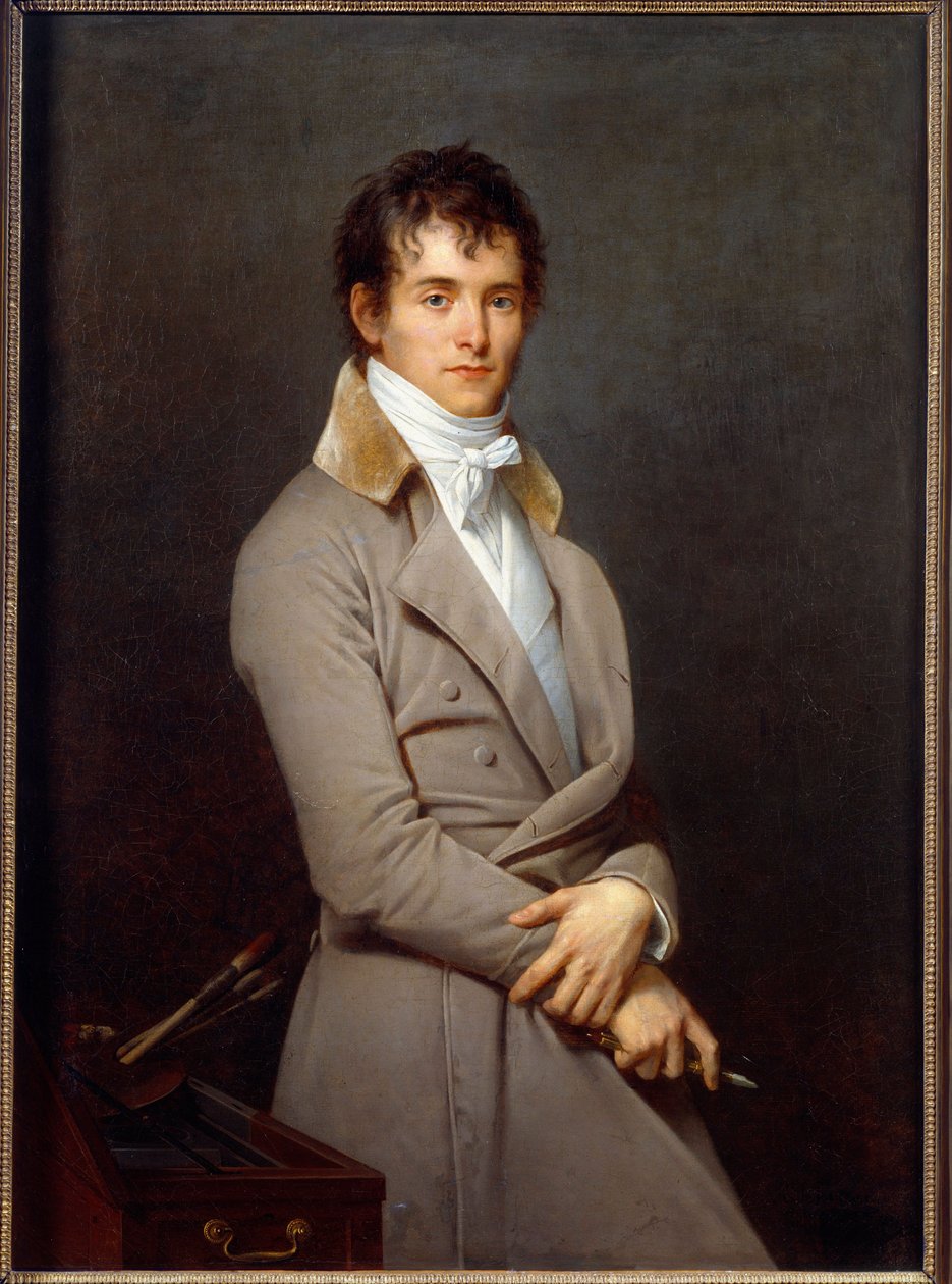Taidemaalari Pierre Narcissen (Pierre-Narcisse) Guerinin (1774-1833) muotokuva Robert Lefevren (1755-1830) maalaus 1800-luvulta Aurinko: 1,09x0,8 m - Orleans Musee des beaux Arts tekijältä Robert Lefevre