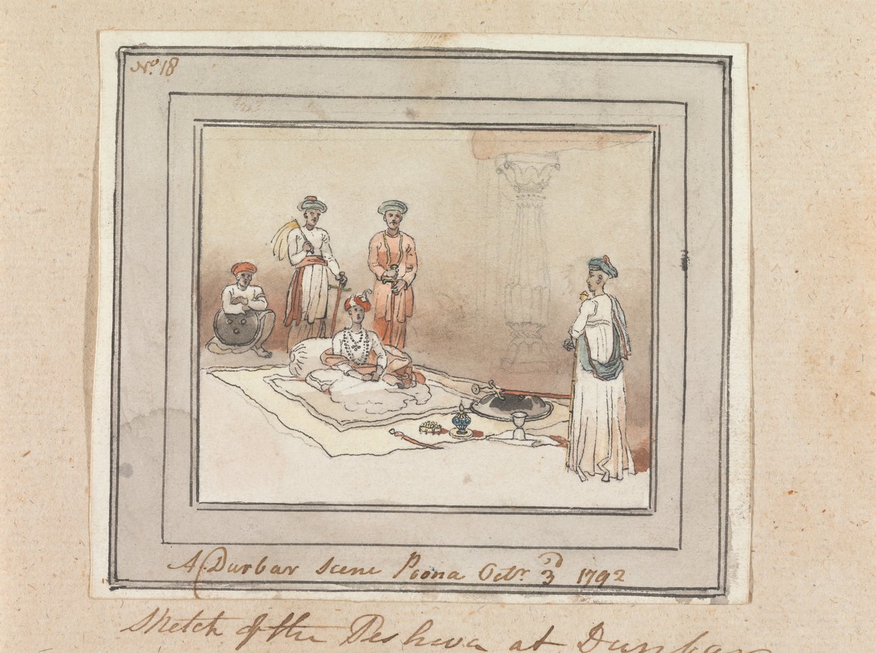 Durbar-kohtaus, Poona, 3. lokakuuta 1792 tekijältä Robert Mabon