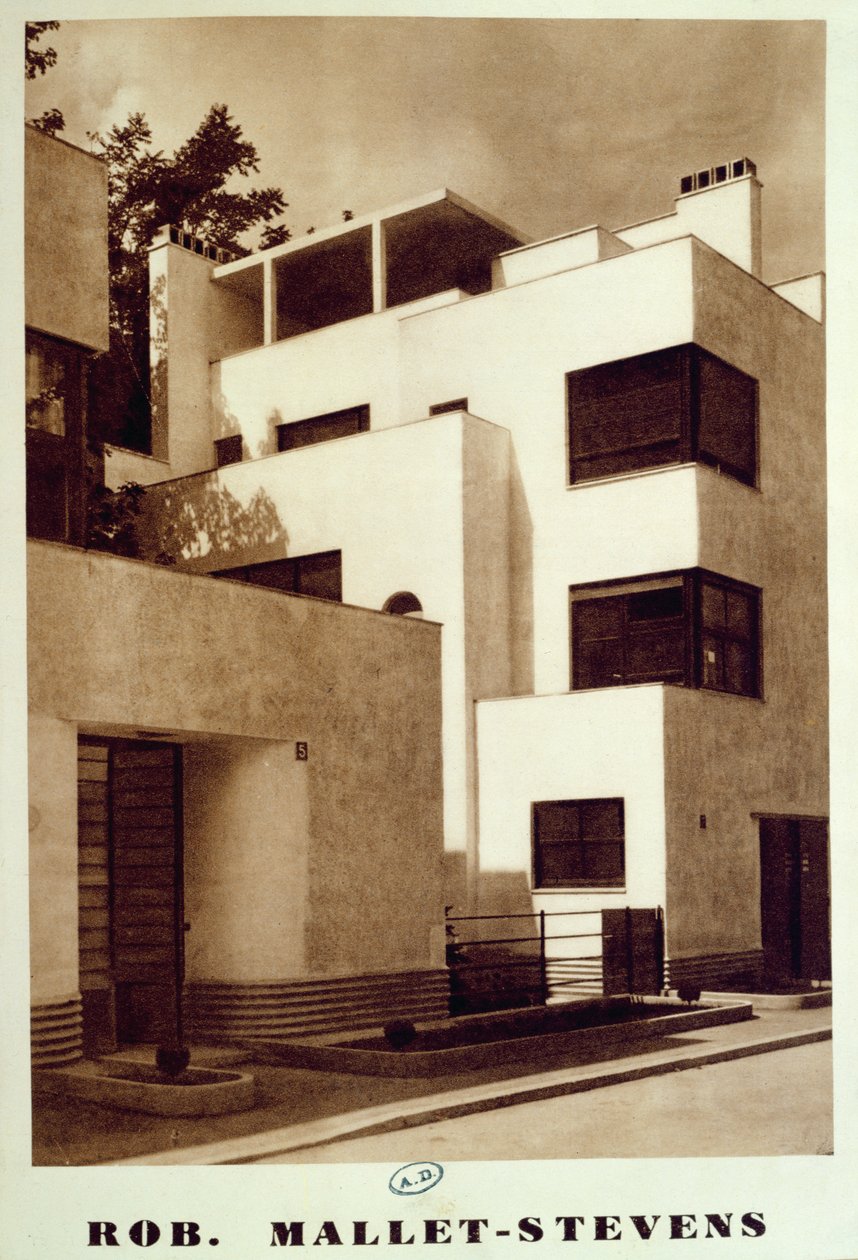 Talo rue Mallet-Stevens-kadulla, 16th Arrondissement Pariisissa, noin 1930 tekijältä Robert Mallet Stevens