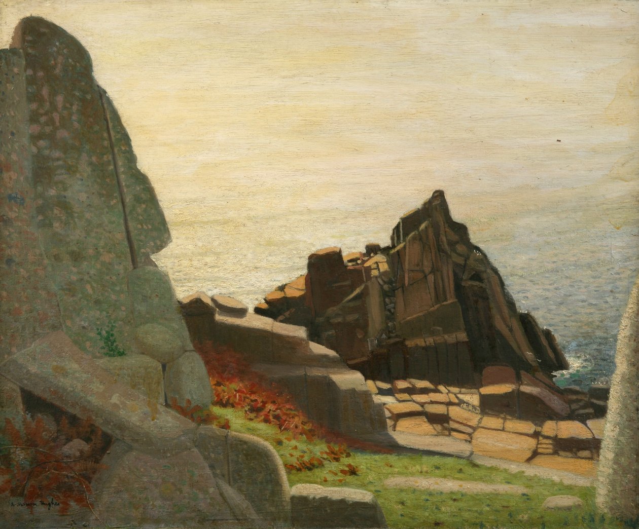 Alla Carn Barges (kalliot Lamornan alapuolella) (öljy kankaalle) (öljy kankaalle) tekijältä Robert Morson Hughes