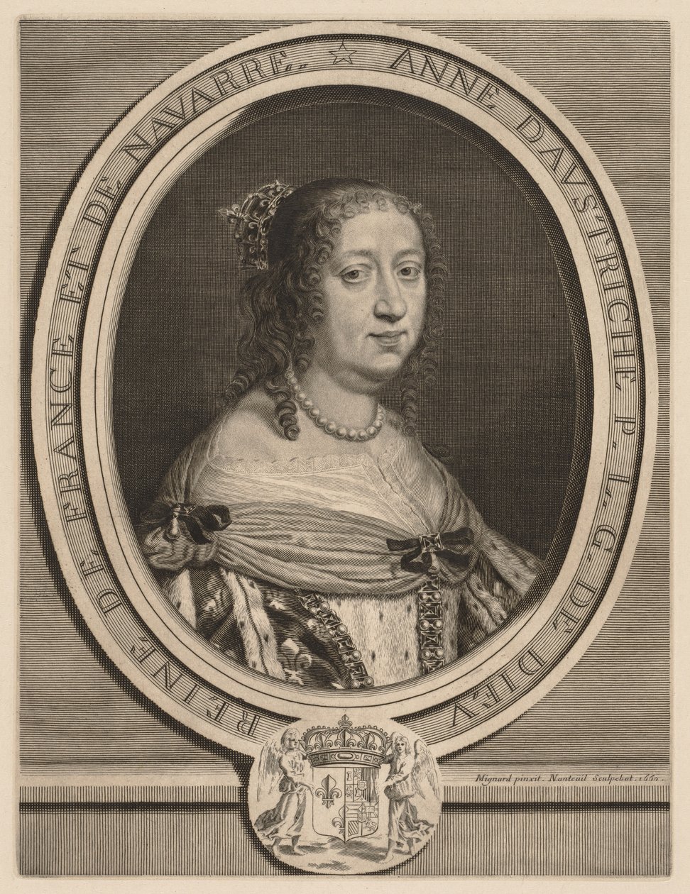 Anna Itävallan, Ranskan kuningatar, 1660. tekijältä Robert Nanteuil
