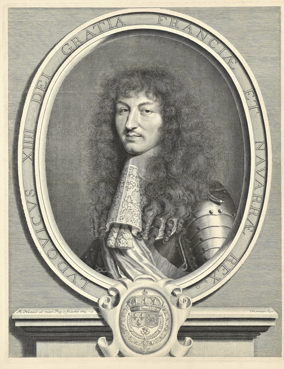 Ludvig XIV, Ranskan kuningas 1638-1715, 1664 tekijältä Robert Nanteuil