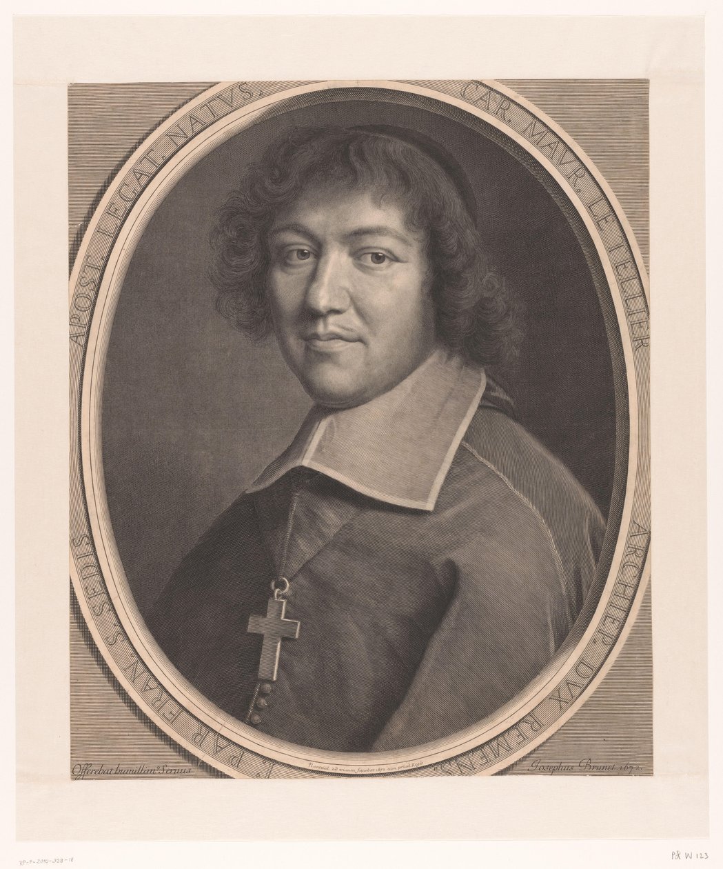 Charles-Maurice Le Tellierin muotokuva Koska. Maur. Le Tellier (...) (otsikko esineessä) tekijältä Robert Nanteuil