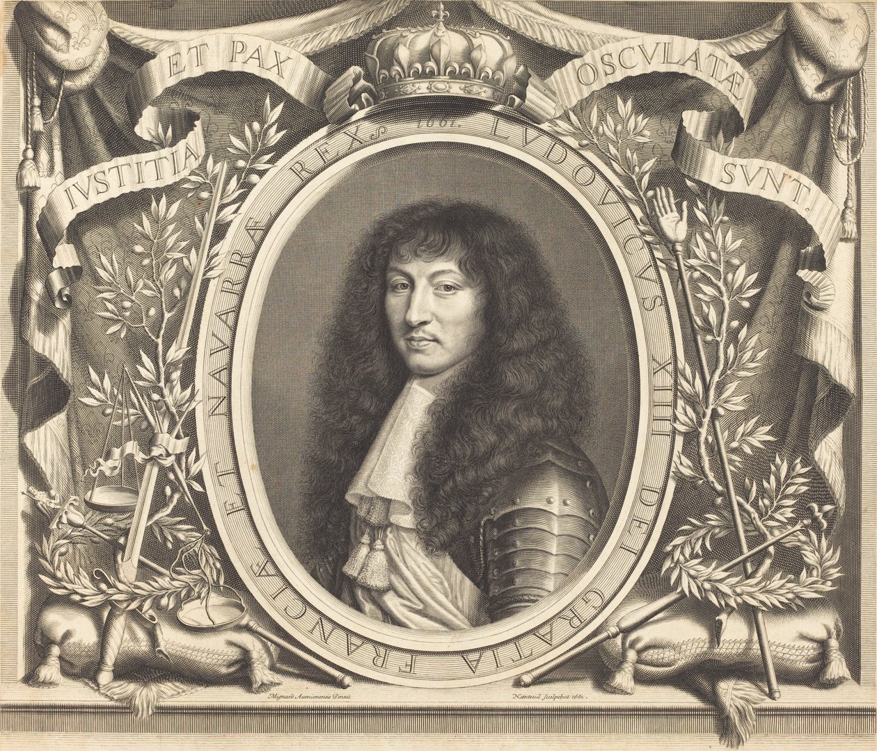 Ludvig XIV tekijältä Robert Nanteuil after Nicolas Mignard