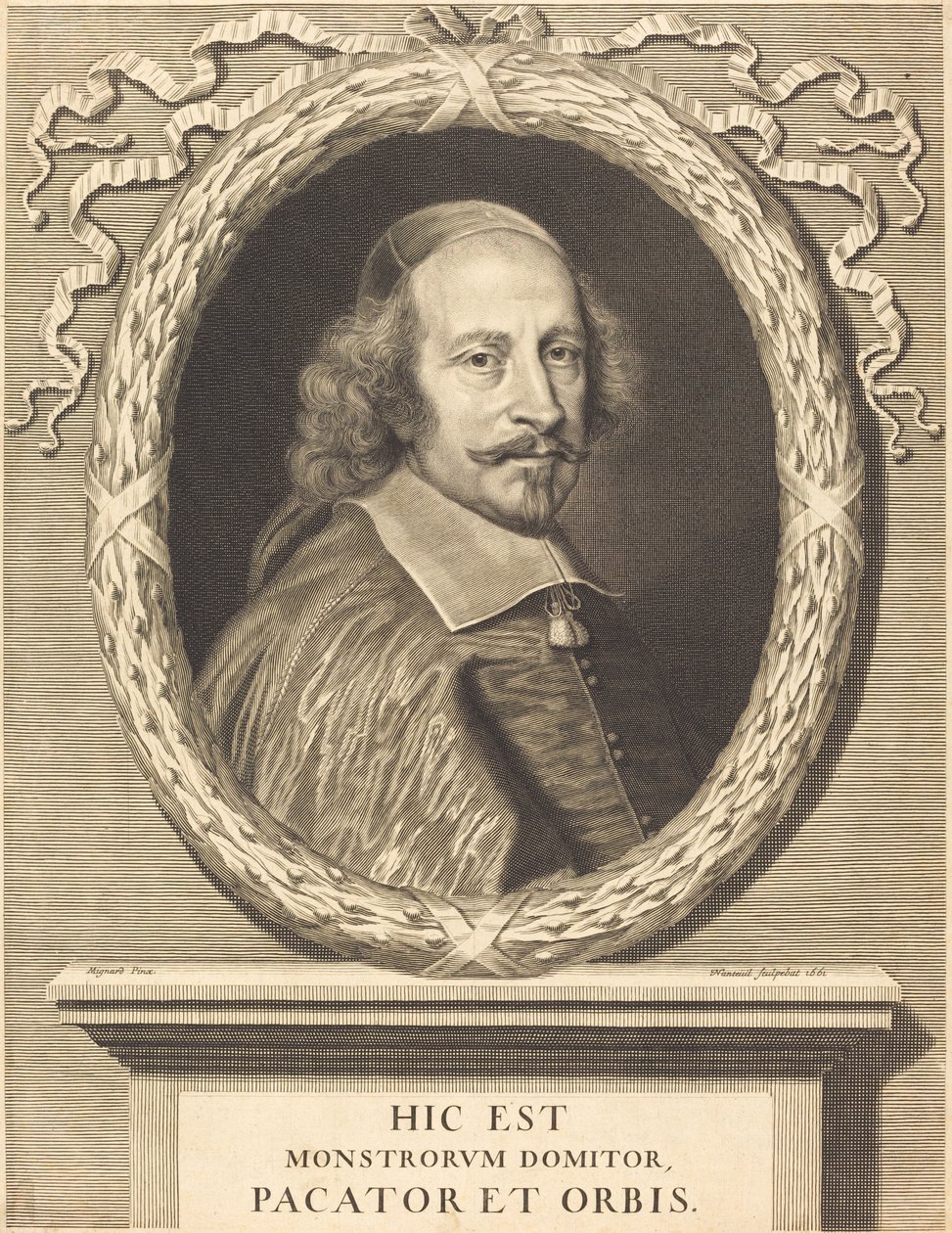 Kardinaali Jules Mazarin tekijältä Robert Nanteuil after Pierre Mignard I