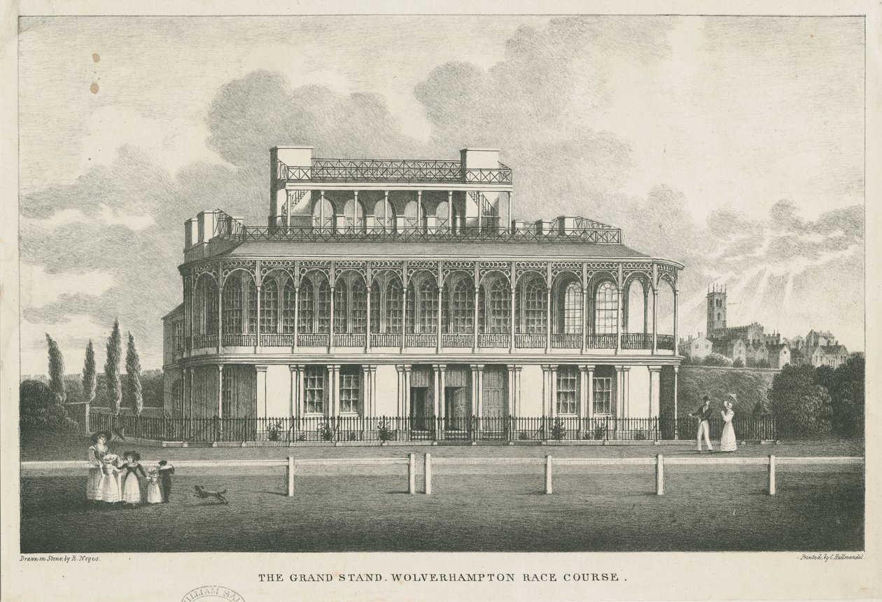 Wolverhampton - Grand Stand kilparadalla: litografia, nd [1800-luvun puoliväli] tekijältä Robert Noyes