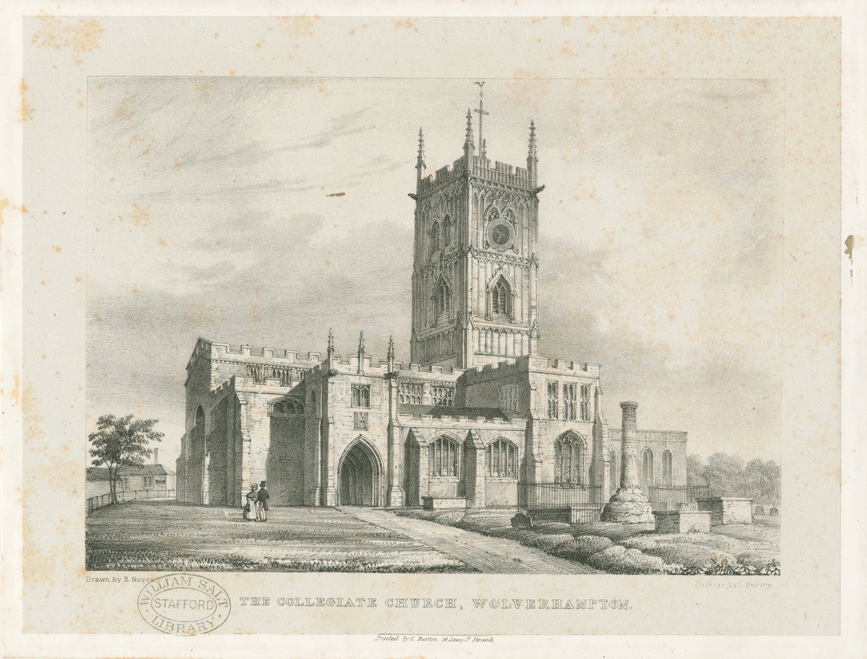 Wolverhampton - Pyhän Pietarin kirkko: litografoitu, nd [1838] (painos) tekijältä Robert Noyes