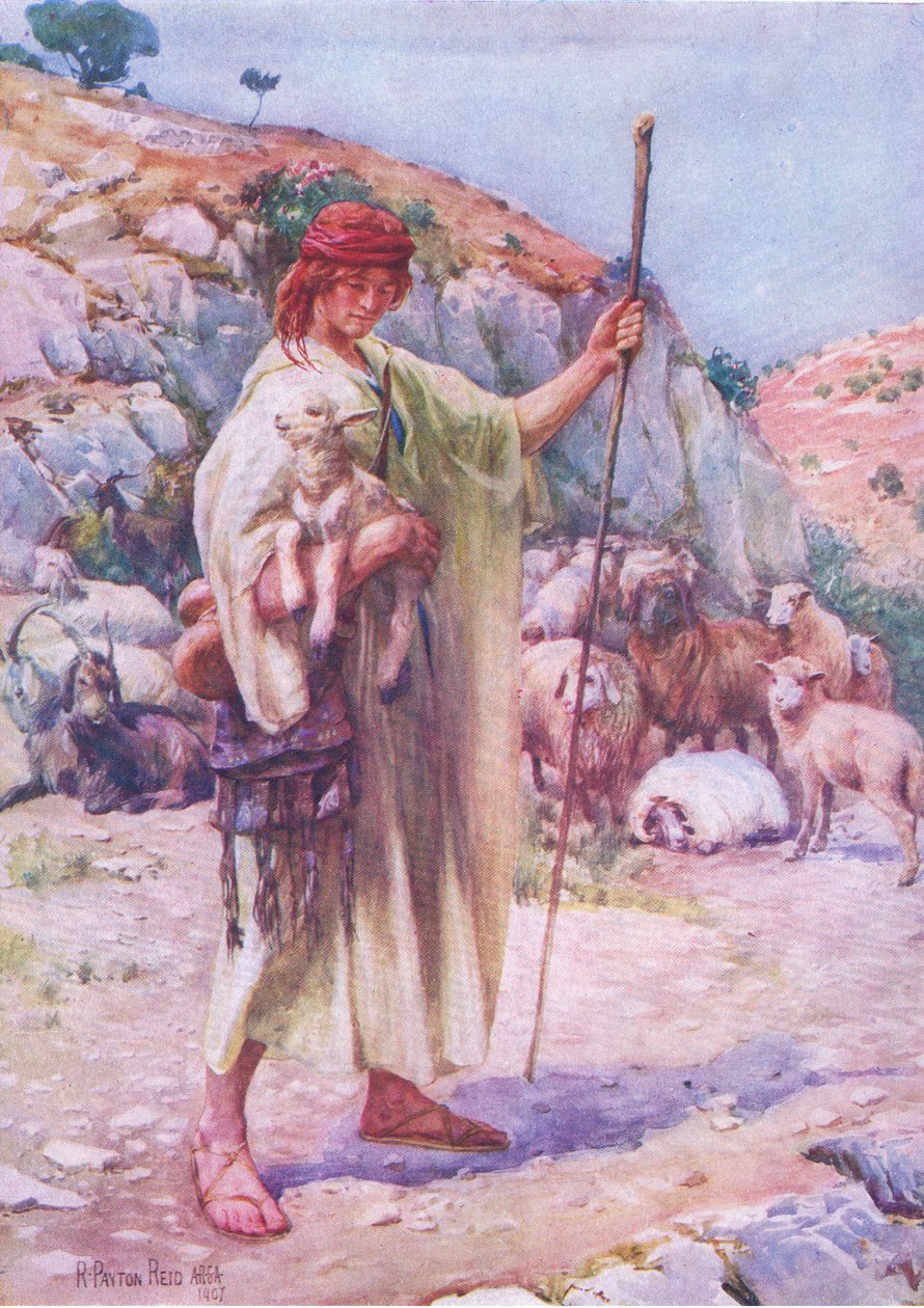 David paimen, Thomas Nelsonin julkaisemasta Raamatun kuvakirjasta, n. 1950 (litho) tekijältä Robert Payton Reid